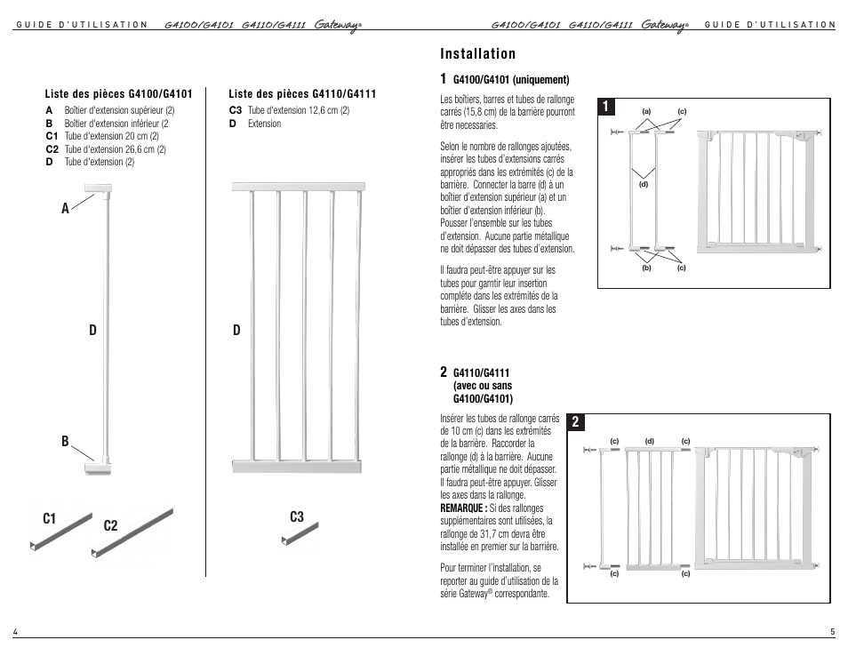 C3 c2, C1 d a b d, Installation | Kidco G4111 User Manual | Page 3 / 4