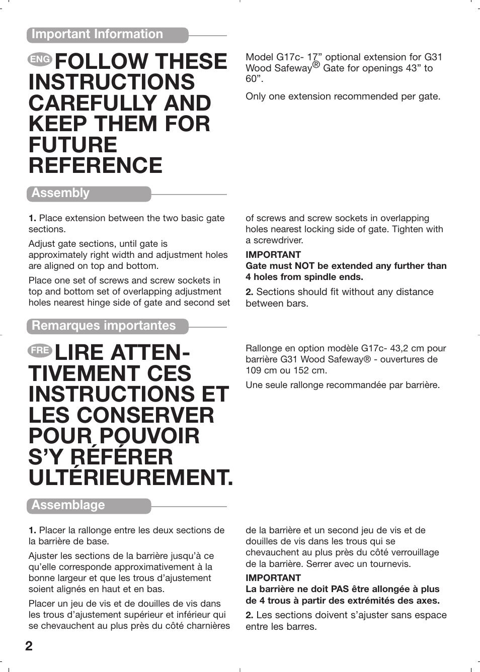 Kidco G17c User Manual | Page 2 / 6