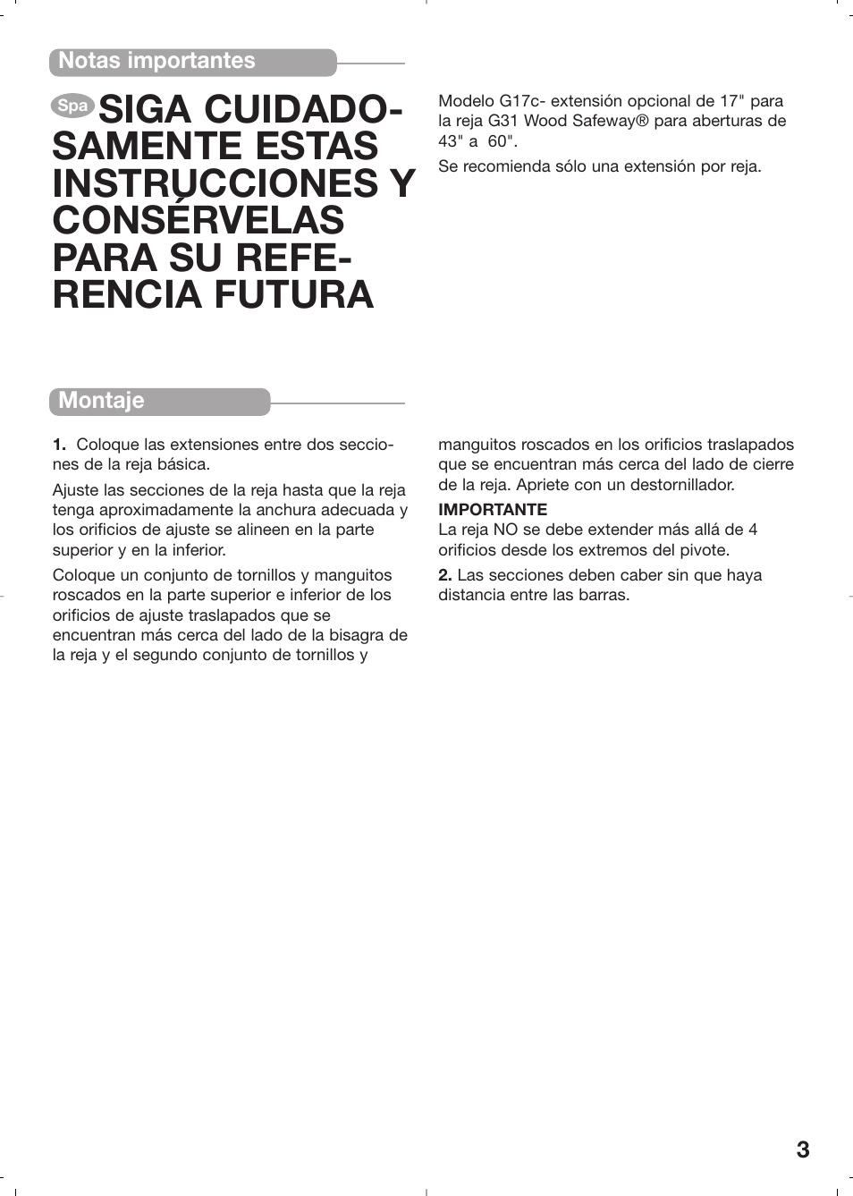 Kidco G17c User Manual | Page 3 / 6