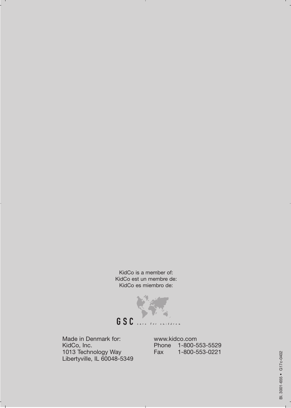 Kidco G17c User Manual | Page 6 / 6
