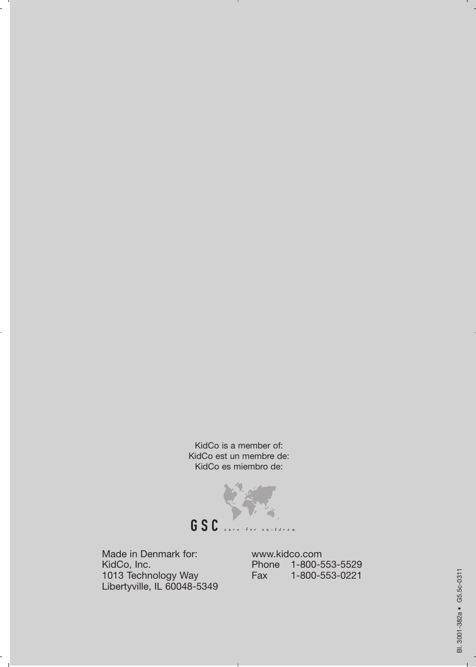 Kidco G5.5c User Manual | Page 6 / 6