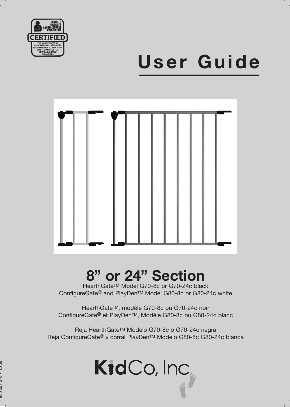 Kidco G80-8c or G80-24c User Manual | 4 pages