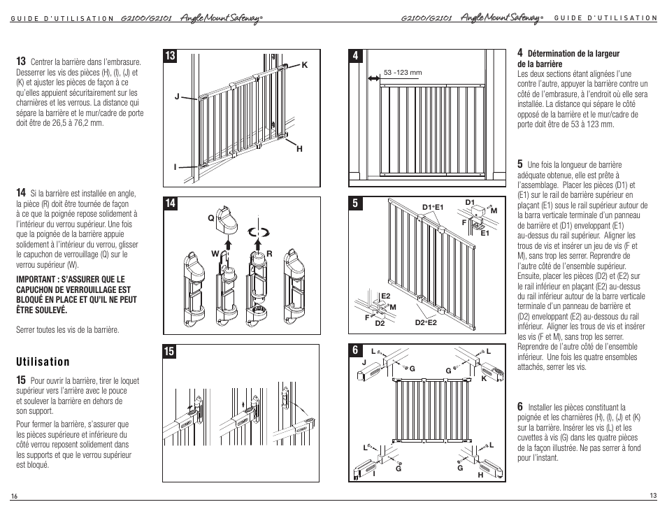 Utilisation | Kidco G2101 User Manual | Page 13 / 14