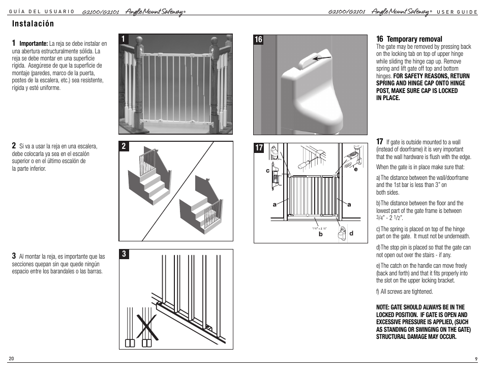 Kidco G2101 User Manual | Page 9 / 14