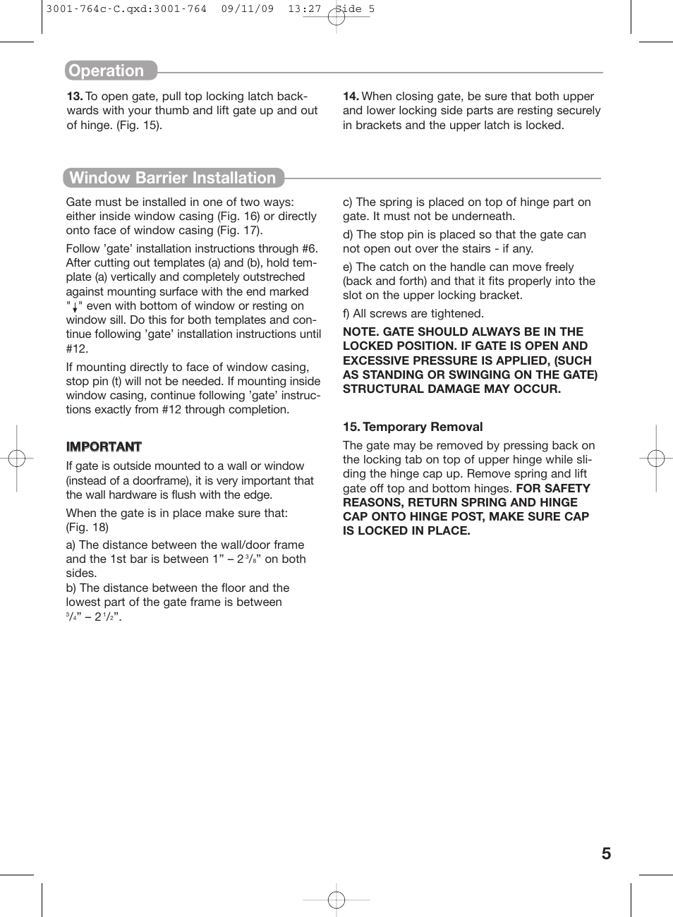 Window barrier installation operation | Kidco G22a-C User Manual | Page 5 / 18