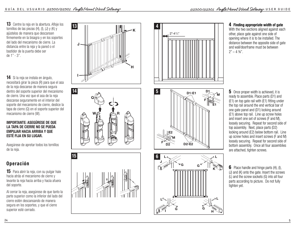 6operación | Kidco G2301 User Manual | Page 5 / 14