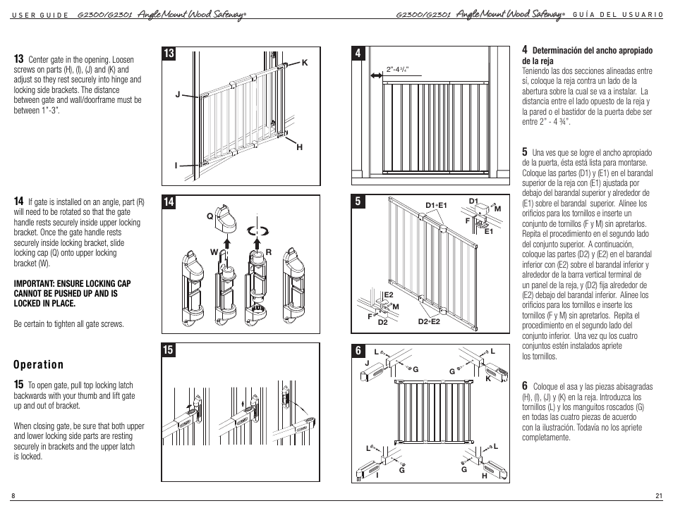 Operation | Kidco G2301 User Manual | Page 8 / 14