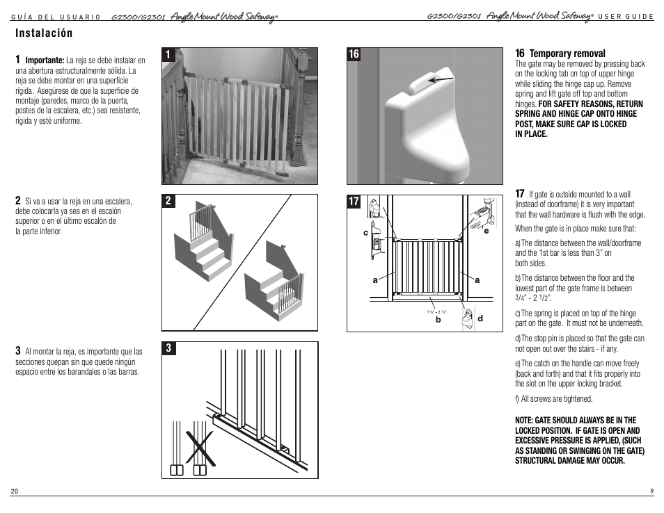 Kidco G2301 User Manual | Page 9 / 14