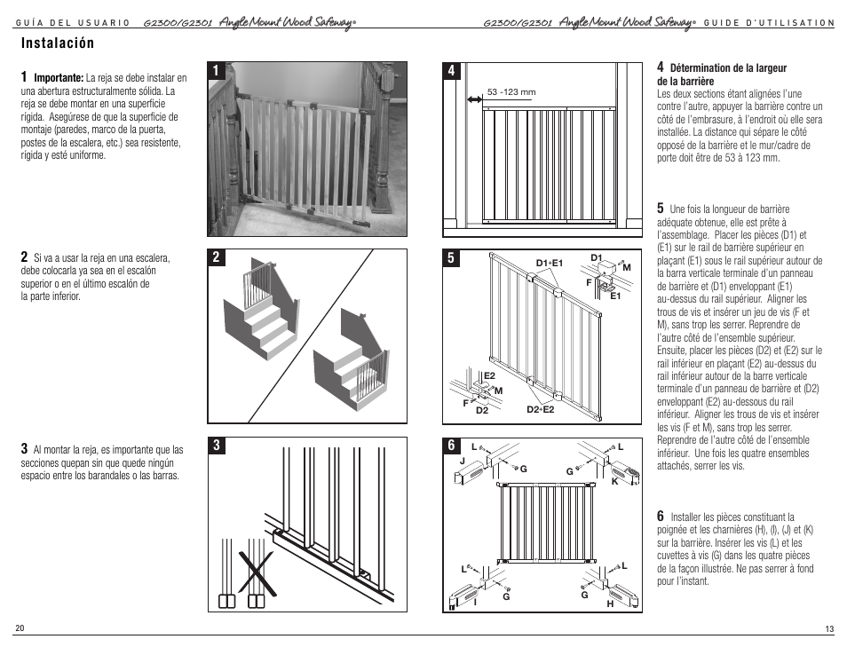 Instalación | Kidco G2301 User Manual | Page 13 / 16