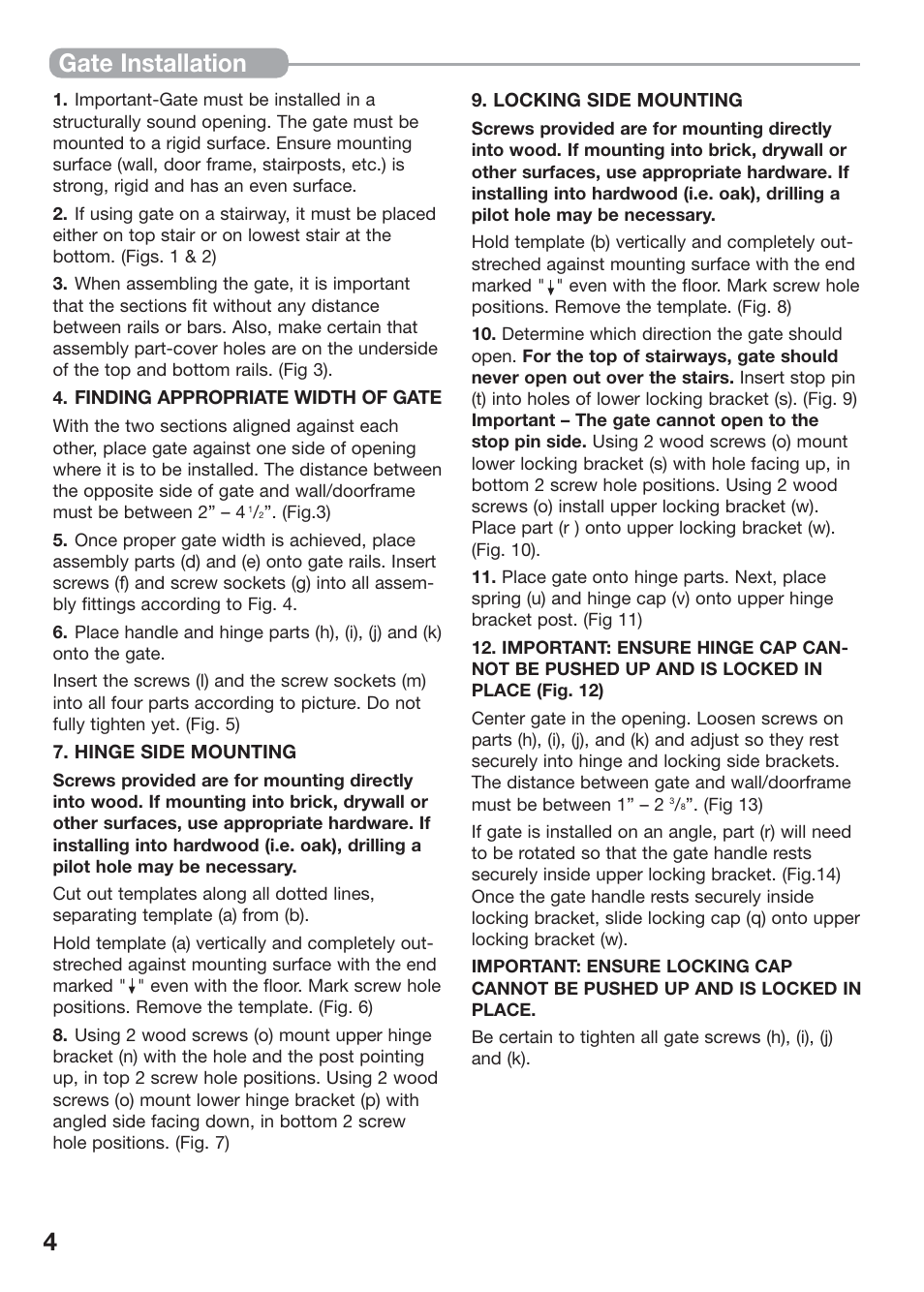 4gate installation | Kidco G32 User Manual | Page 4 / 18