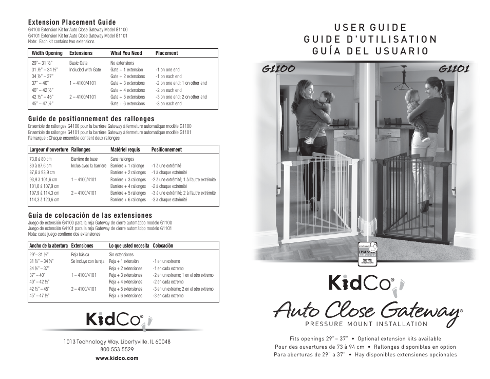 Kidco G1101 User Manual | 12 pages