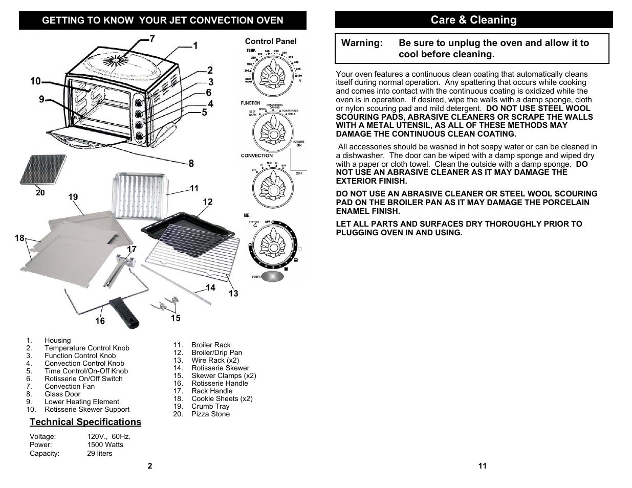 Care & cleaning | Bravetti JET JO287H User Manual | Page 4 / 8