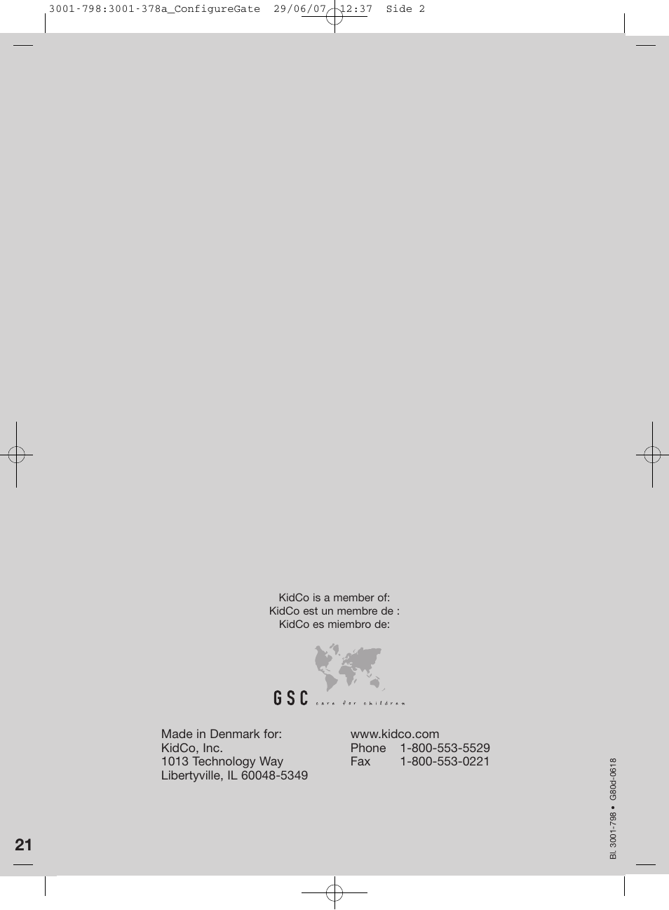 Kidco G80d User Manual | Page 18 / 18
