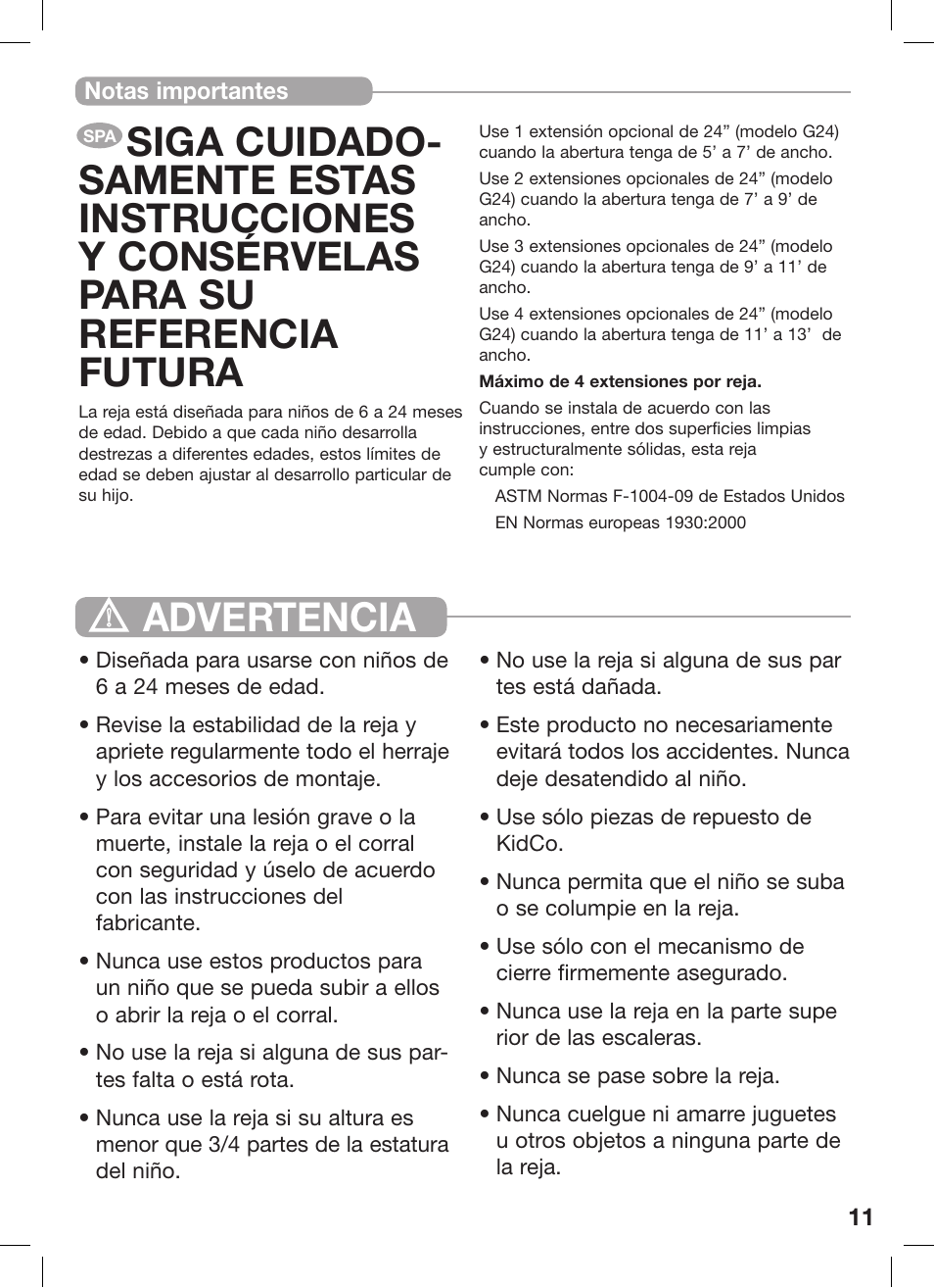Kidco G60e-C User Manual | Page 11 / 18