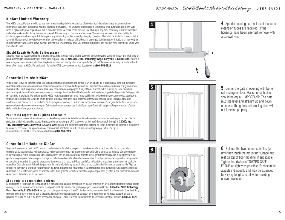 Kidco G1201 User Manual | Page 11 / 12