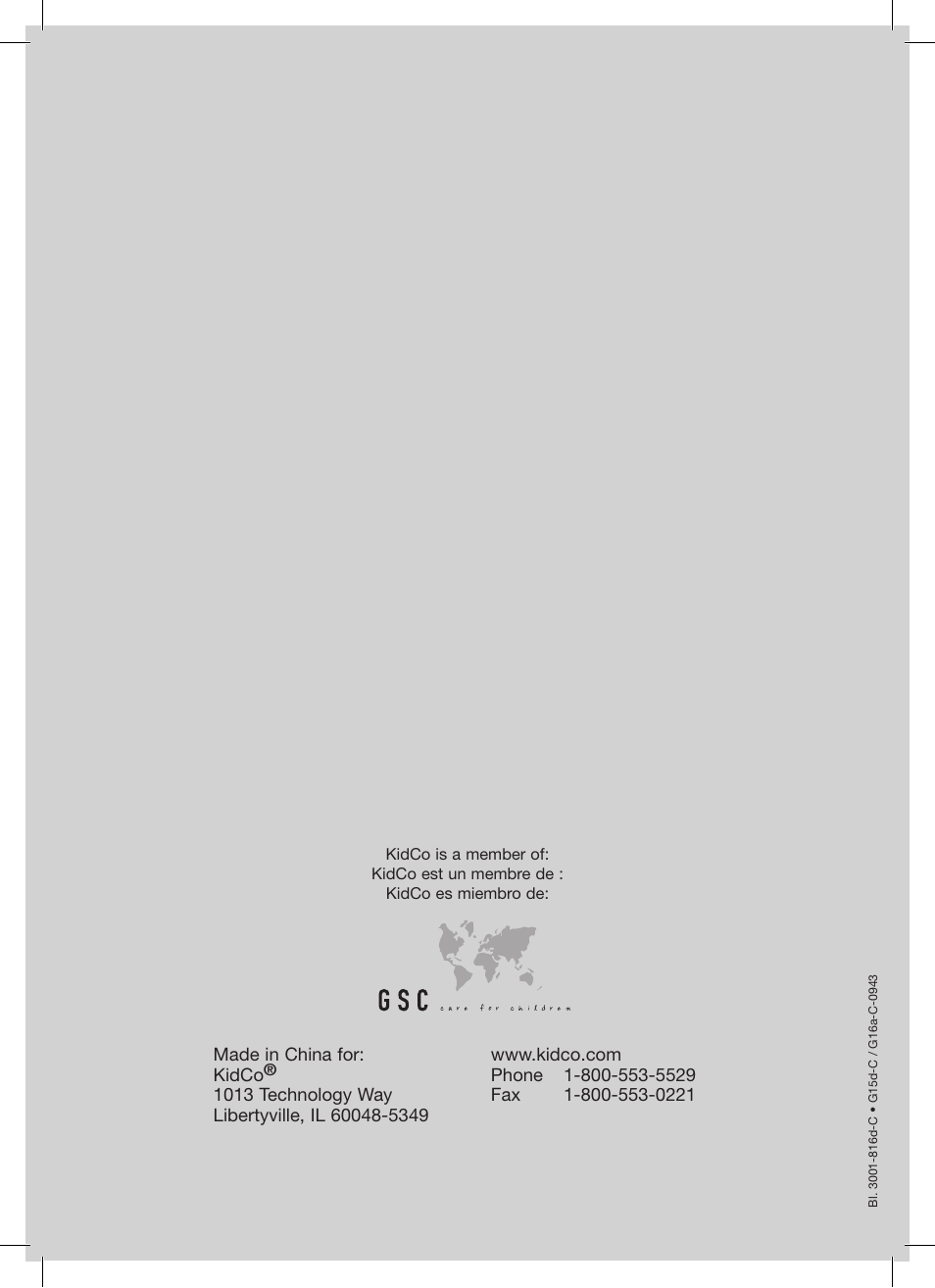 The gateway ® series | Kidco G16a-C User Manual | Page 18 / 18