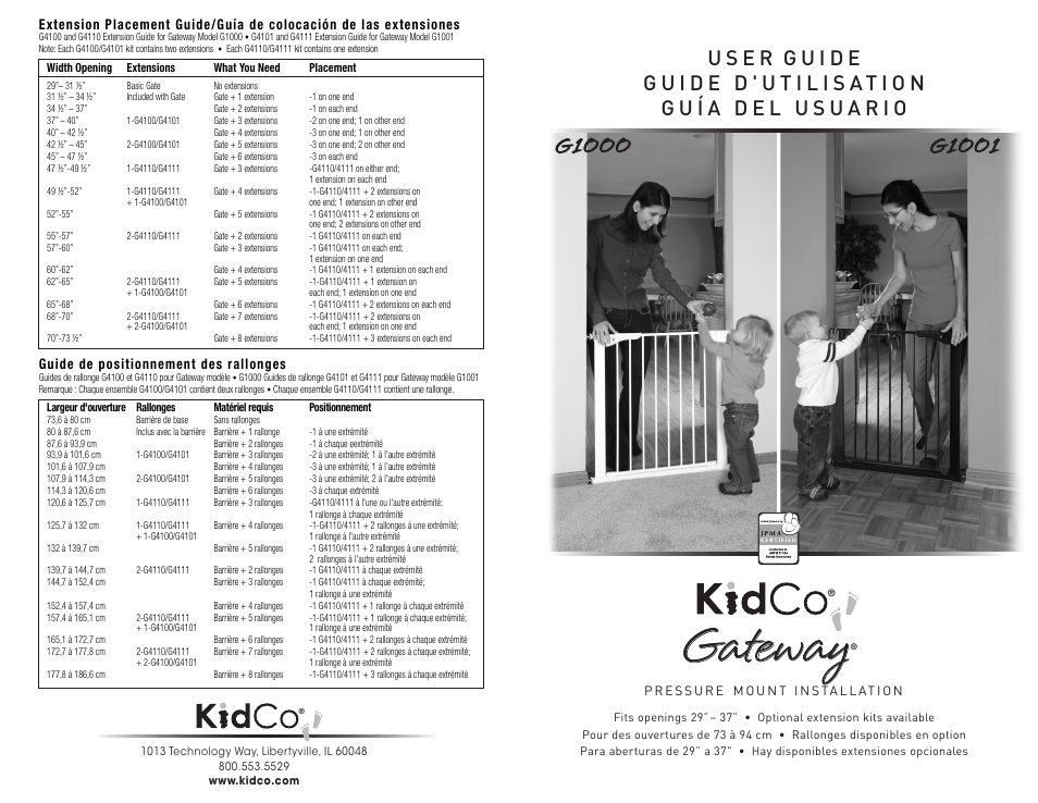 Kidco G1001 User Manual | 12 pages