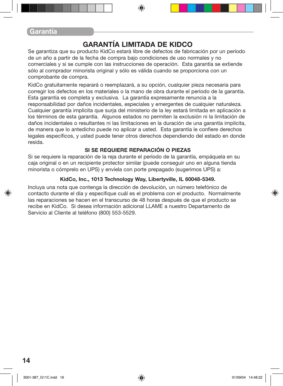 Kidco G11c User Manual | Page 14 / 18