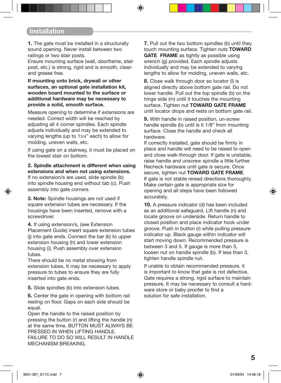 Installation 5 | Kidco G11c User Manual | Page 5 / 18
