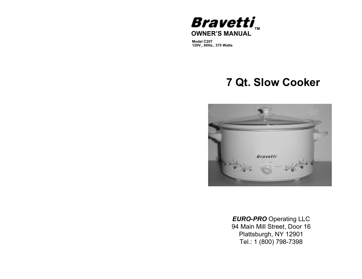 Bravetti C207 User Manual | 10 pages