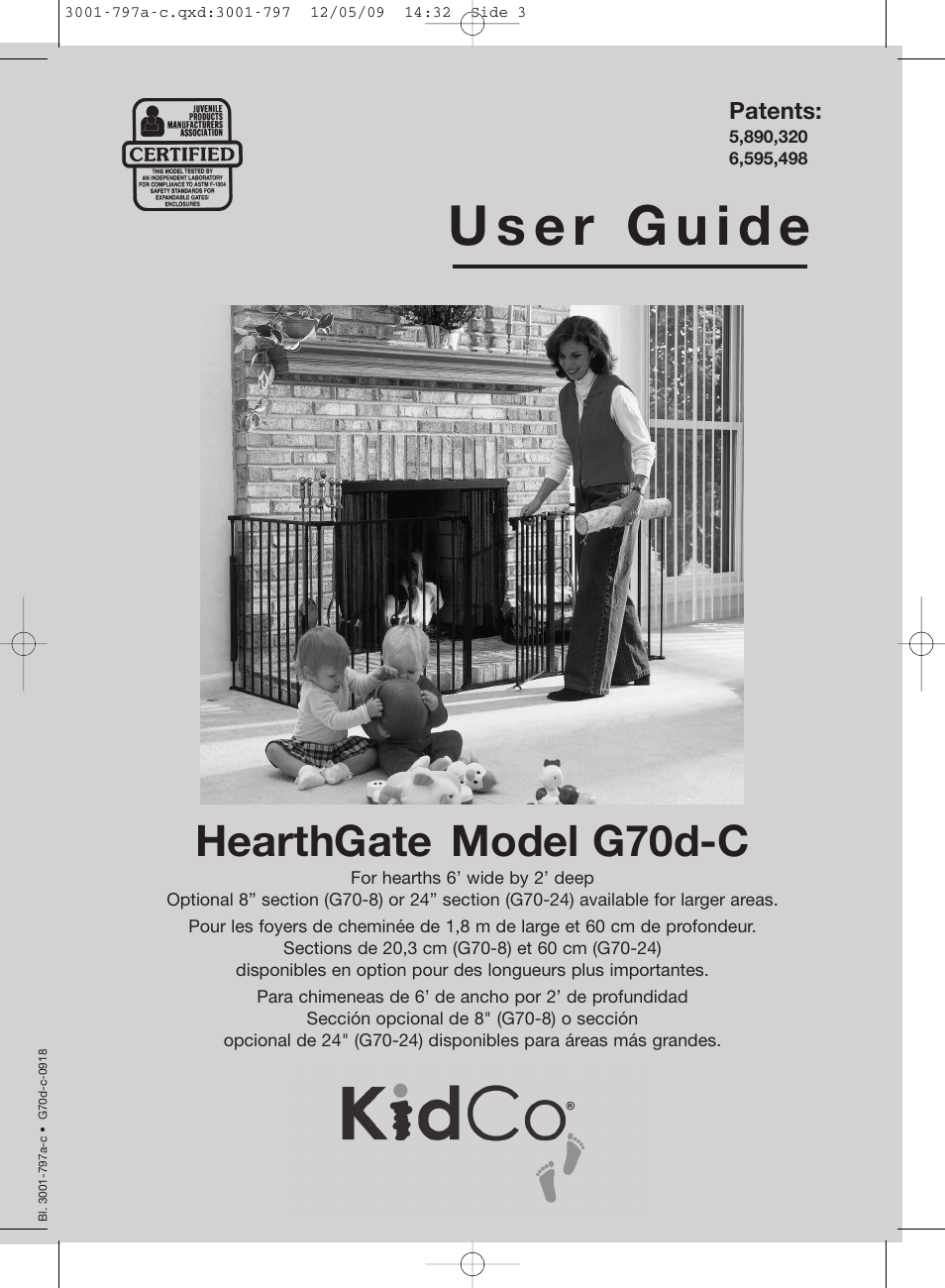 Hearthgate model g70d-c, Patents | Kidco G70d-C User Manual | Page 3 / 22