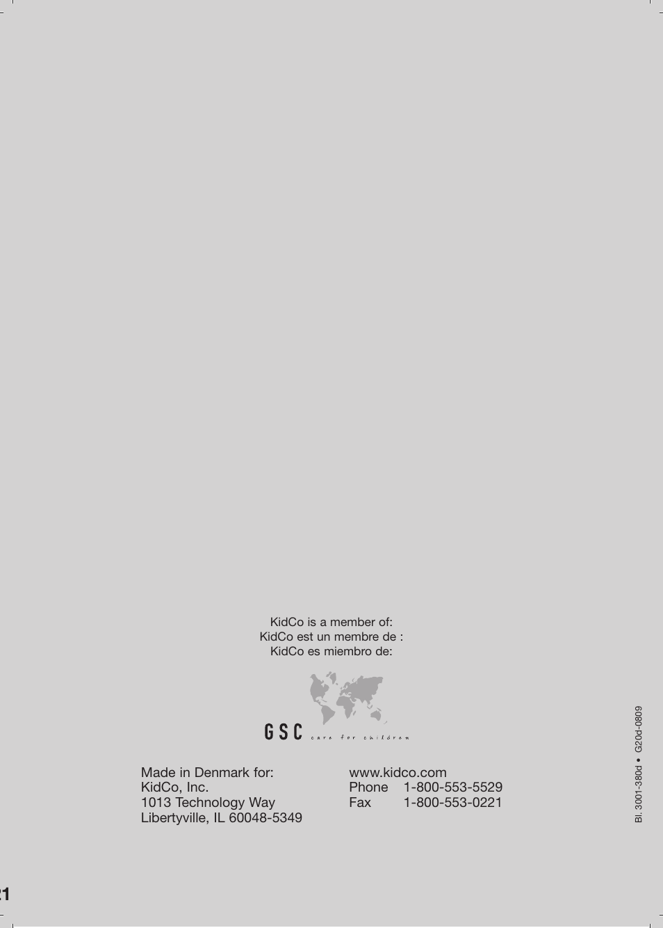 Safeway, Gate model g20d | Kidco G20d User Manual | Page 18 / 18