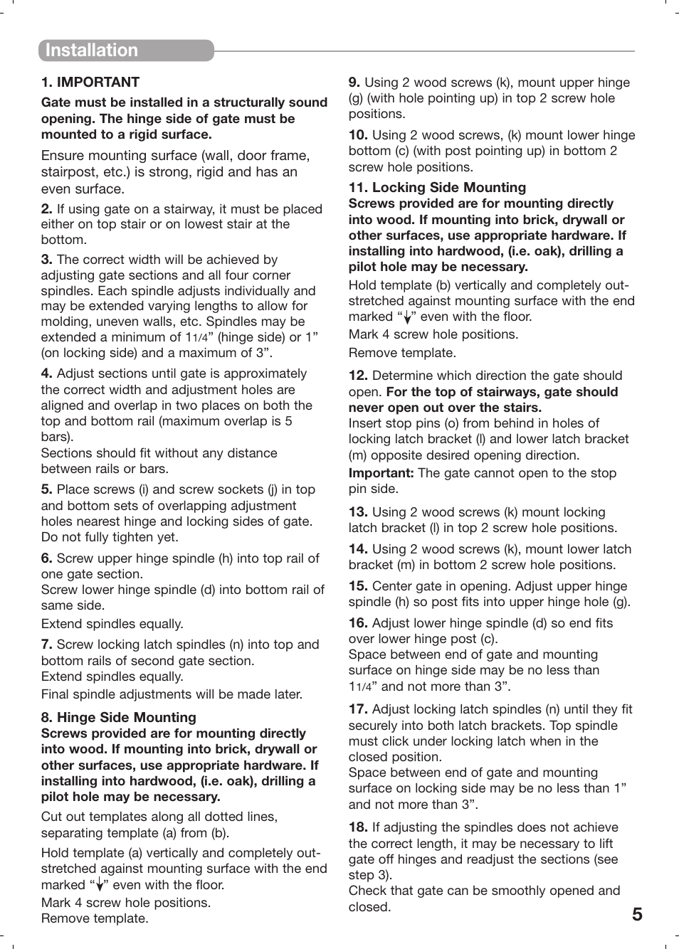 Installation | Kidco G20d User Manual | Page 5 / 18