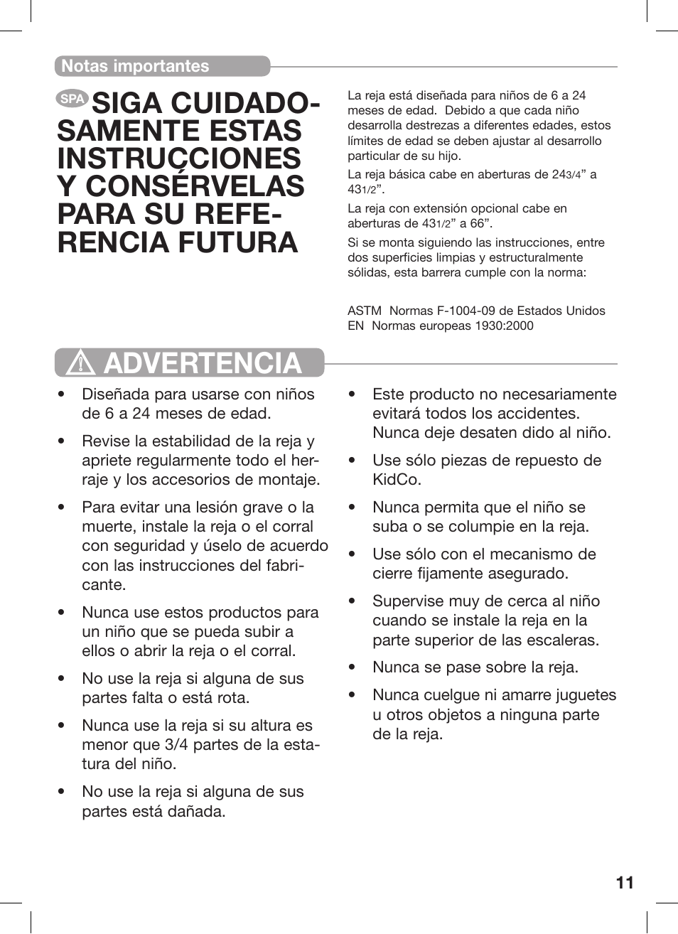 Kidco G20d-C User Manual | Page 11 / 18