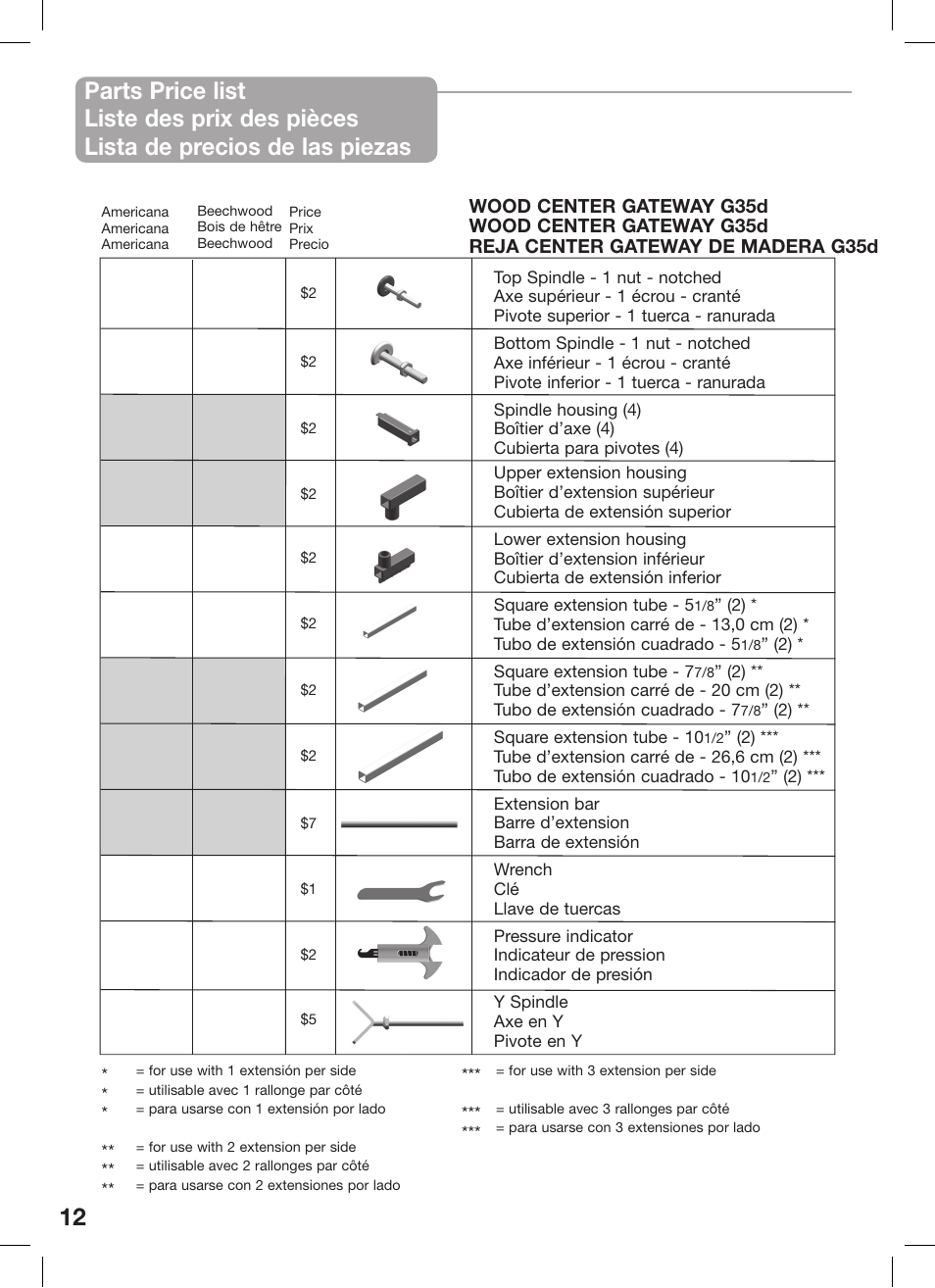 Method of payment 12 | Kidco G35d User Manual | Page 12 / 18