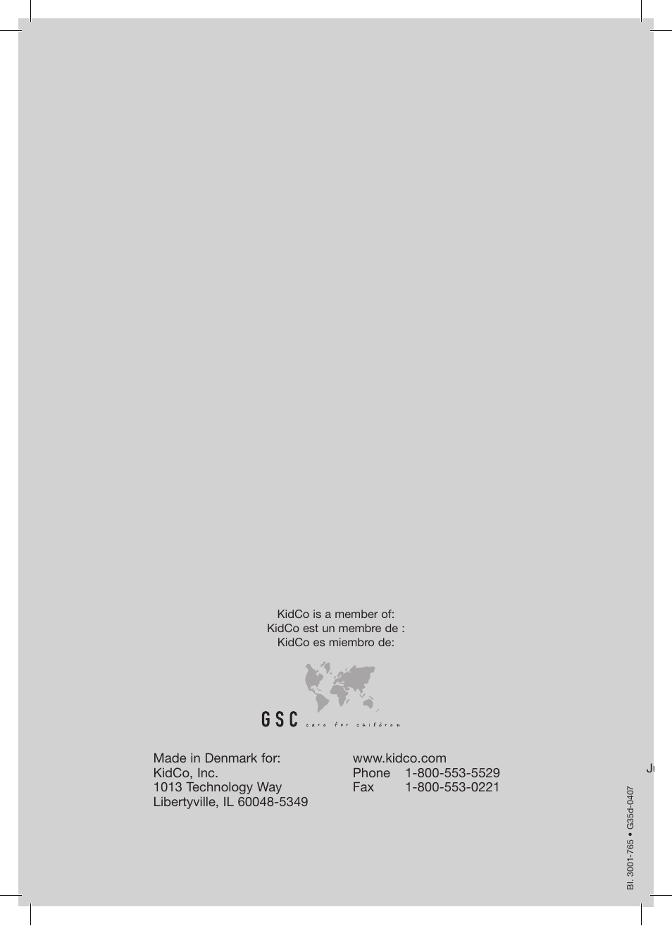 Wood center gateway, Model g35d | Kidco G35d User Manual | Page 18 / 18