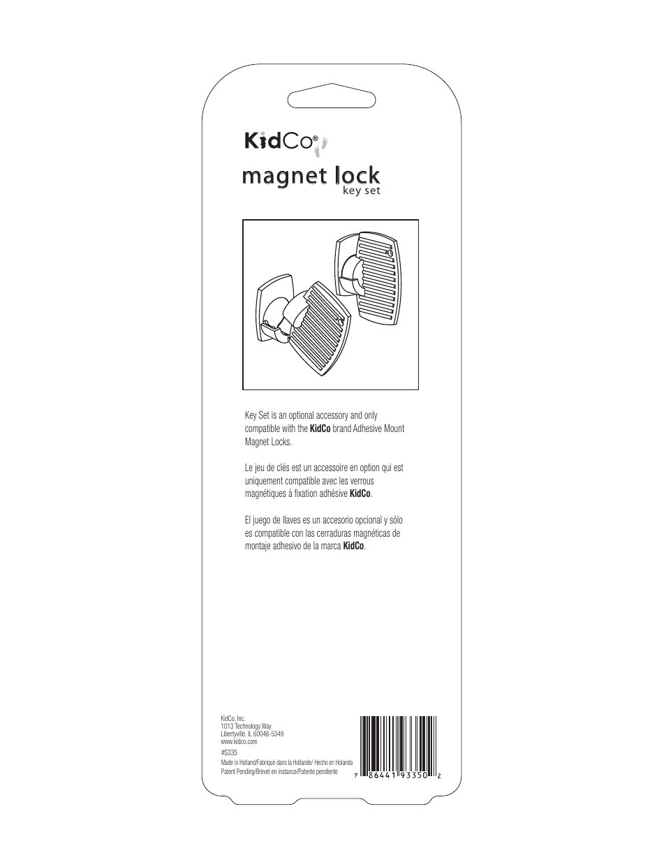 Kidco S335 Magnet Lock Key Set User Manual | 1 page