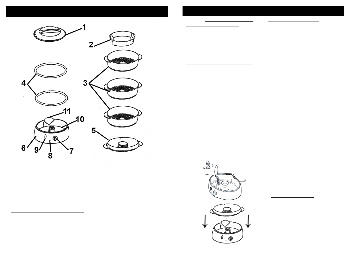 Technical specifications, Getting to know your three-tier food steamer, Operating instructions | Bravetti KS315H User Manual | Page 3 / 6