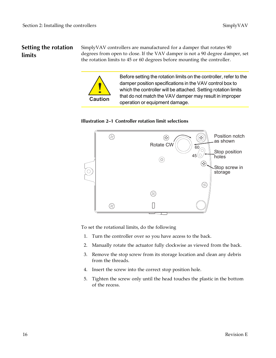 Setting the rotation limits | KMC Controls BAC-8007 Installation Guide User Manual | Page 16 / 88