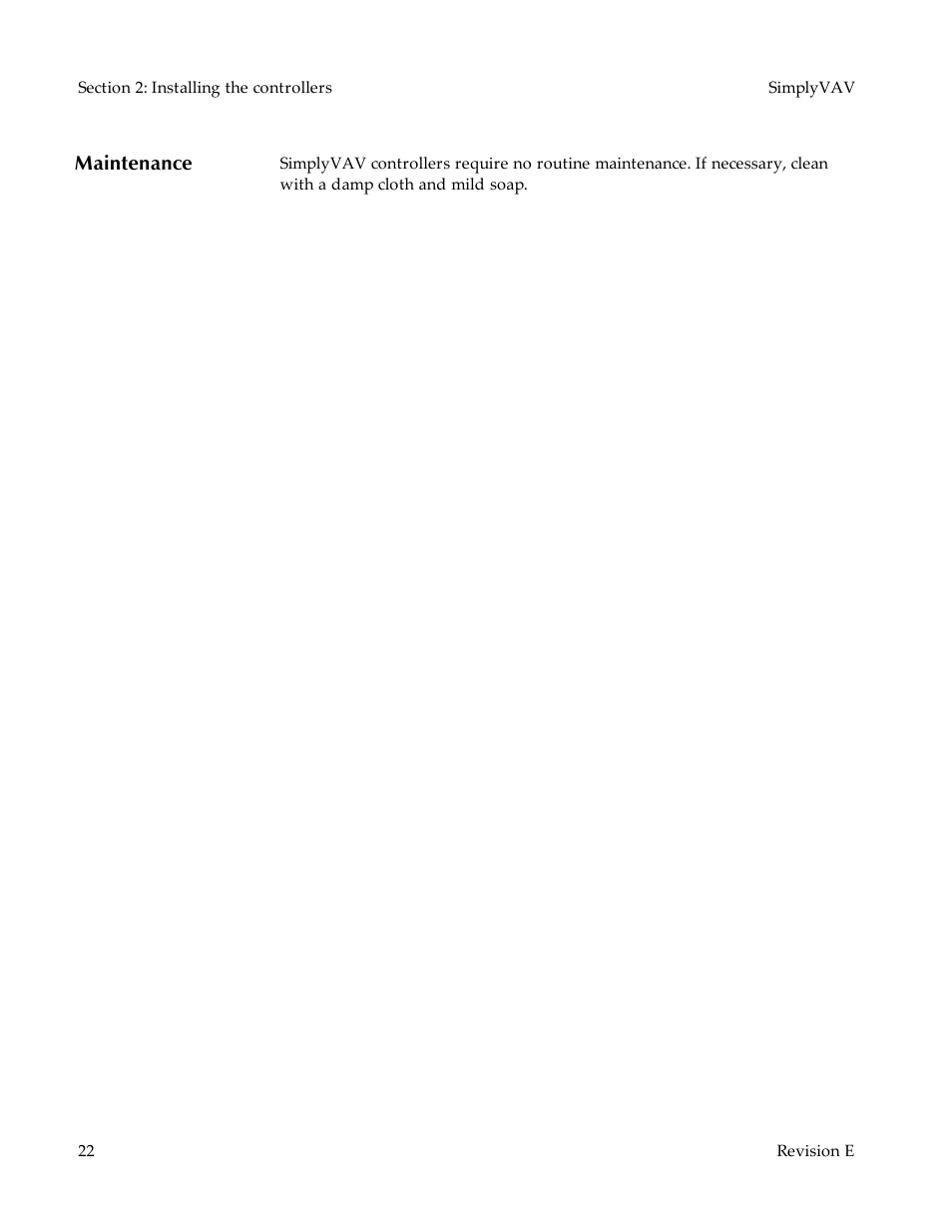 Maintenance | KMC Controls BAC-8007 Installation Guide User Manual | Page 22 / 88