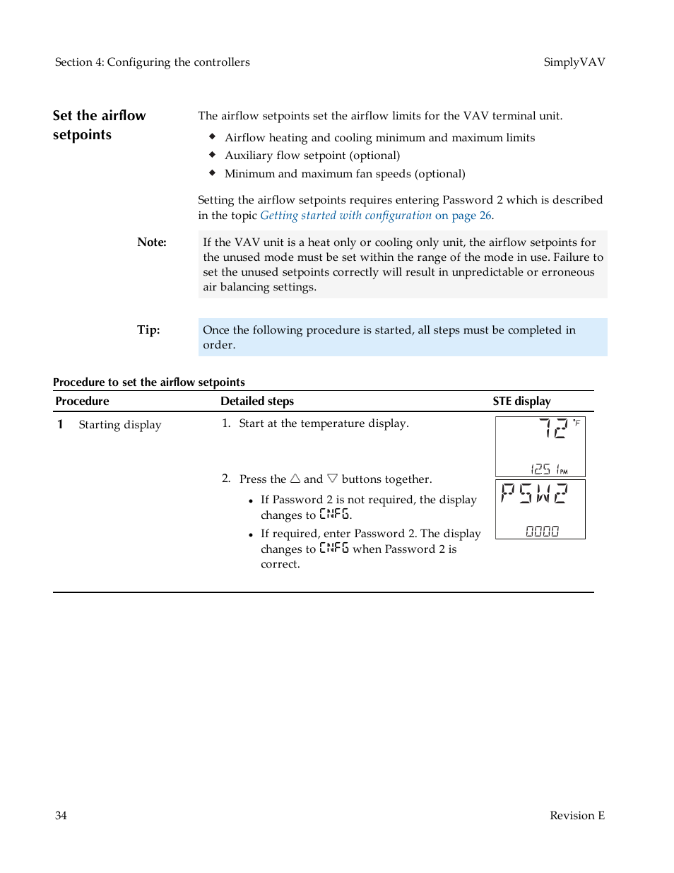 Set the airflow setpoints | KMC Controls BAC-8007 Installation Guide User Manual | Page 34 / 88