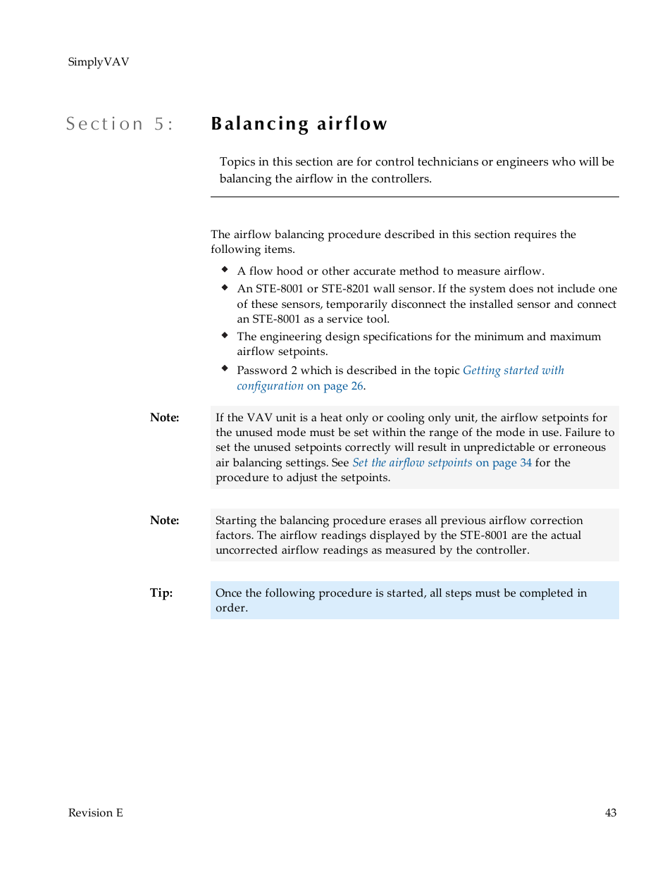 Section 5: balancing airflow | KMC Controls BAC-8007 Installation Guide User Manual | Page 43 / 88