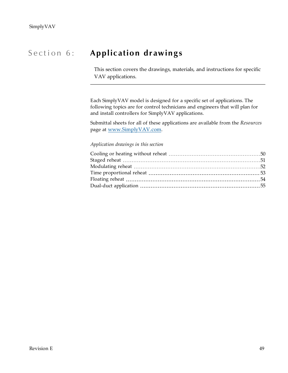 Section 6: application drawings, Application drawings, Application | Drawings | KMC Controls BAC-8007 Installation Guide User Manual | Page 49 / 88