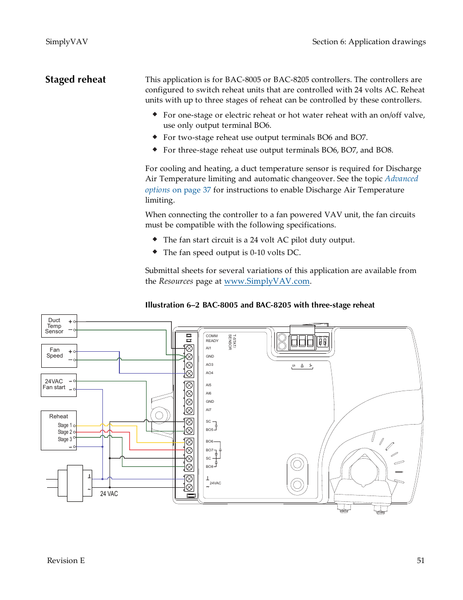 Staged reheat, Advanced options, Resources | Page at | KMC Controls BAC-8007 Installation Guide User Manual | Page 51 / 88