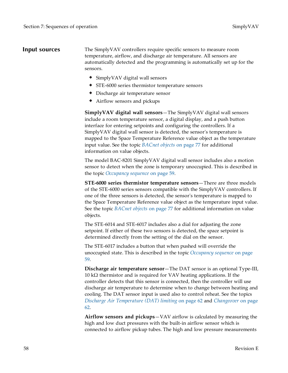 Input sources | KMC Controls BAC-8007 Installation Guide User Manual | Page 58 / 88