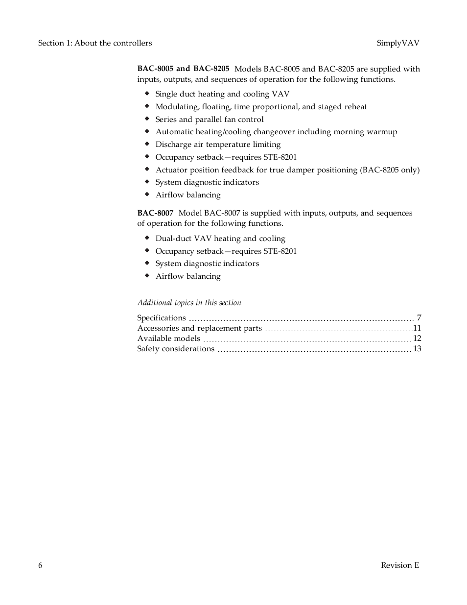 KMC Controls BAC-8007 Installation Guide User Manual | Page 6 / 88