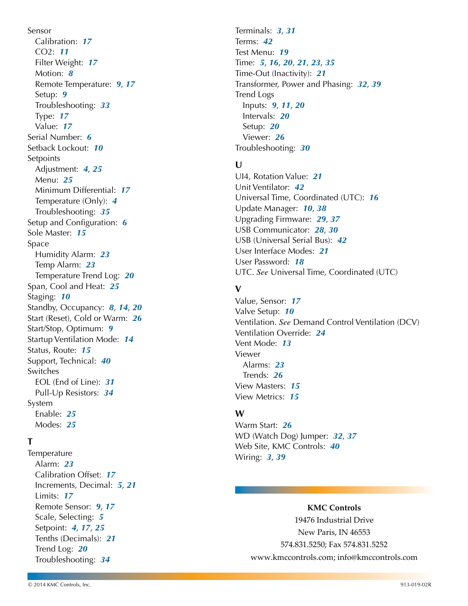 KMC Controls FlexStat Operation Guide User Manual | Page 46 / 46