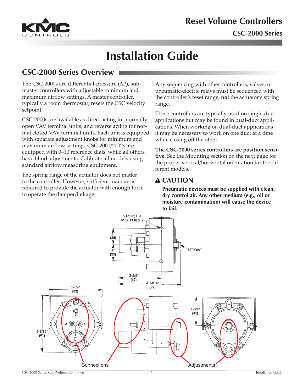 KMC Controls CSC-2000 Series User Manual | 4 pages
