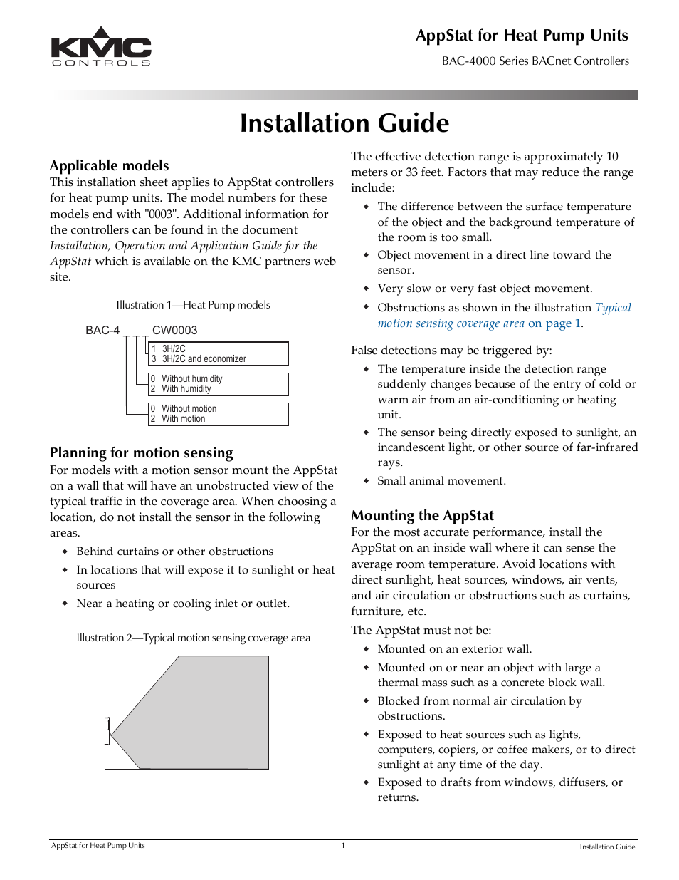KMC Controls BAC-4000 Series User Manual | 4 pages