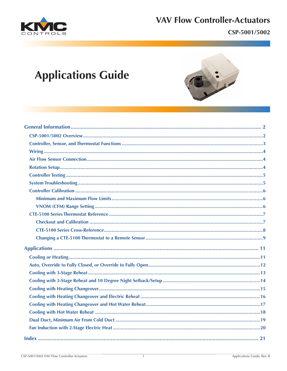 KMC Controls CSP-5002 User Manual | 21 pages