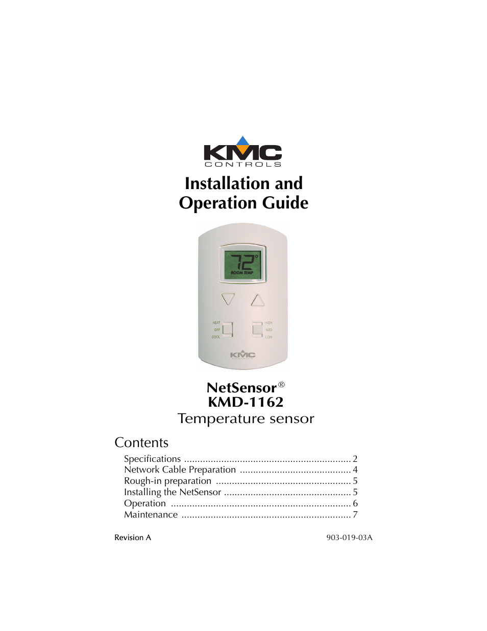 KMC Controls KMD-1162 User Manual | 8 pages