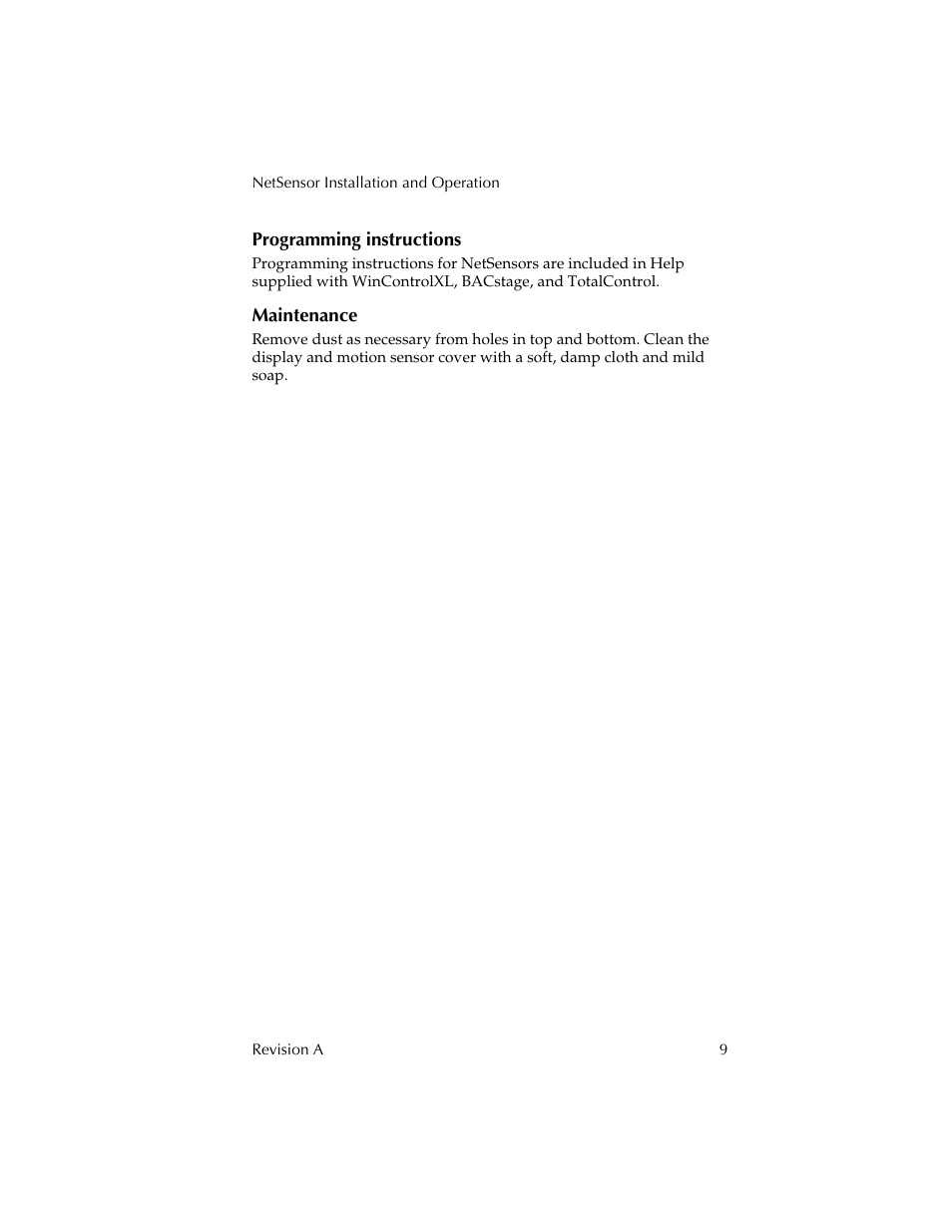 Programming instructions, Maintenance | KMC Controls KMD-1281 User Manual | Page 9 / 10