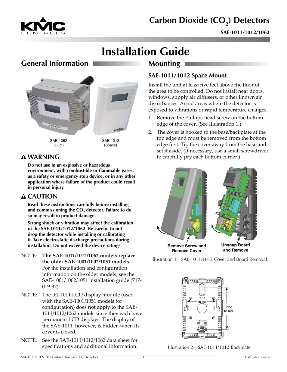 KMC Controls SAE-1062 User Manual | 6 pages