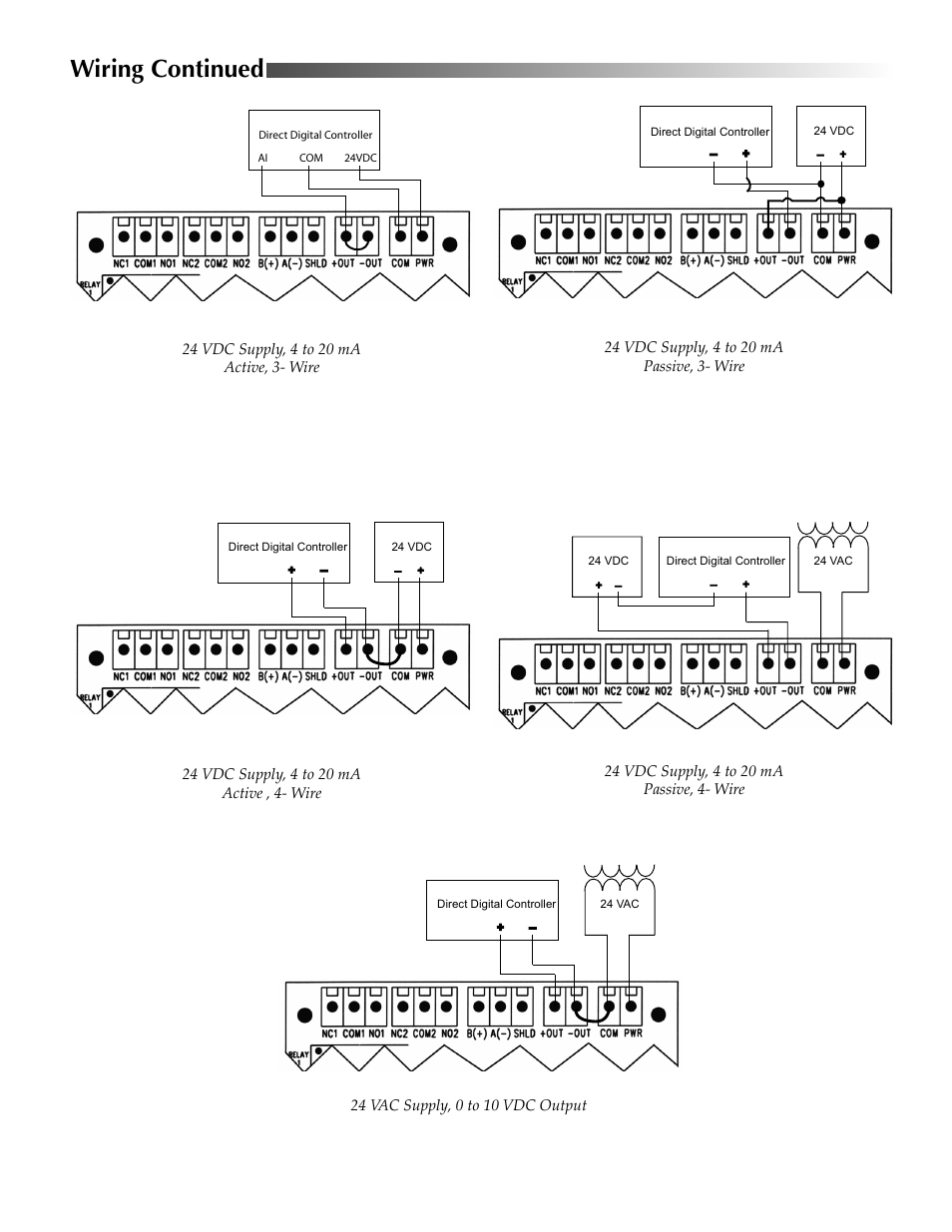 Wiring continued | KMC Controls SAE-1152(OLD Style Board w/ LEDs) User Manual | Page 3 / 8