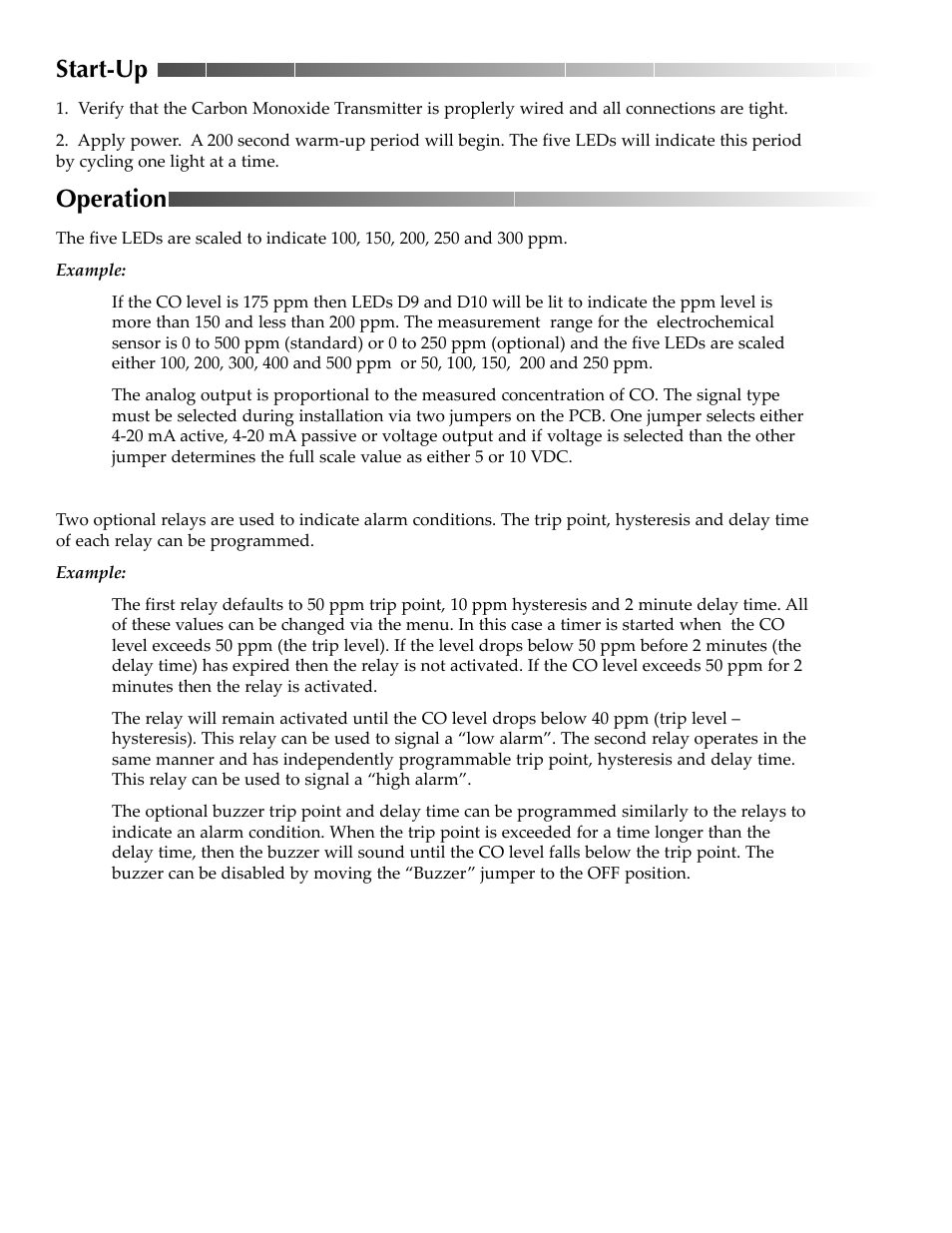 Start-up, Operation | KMC Controls SAE-1152(OLD Style Board w/ LEDs) User Manual | Page 4 / 8