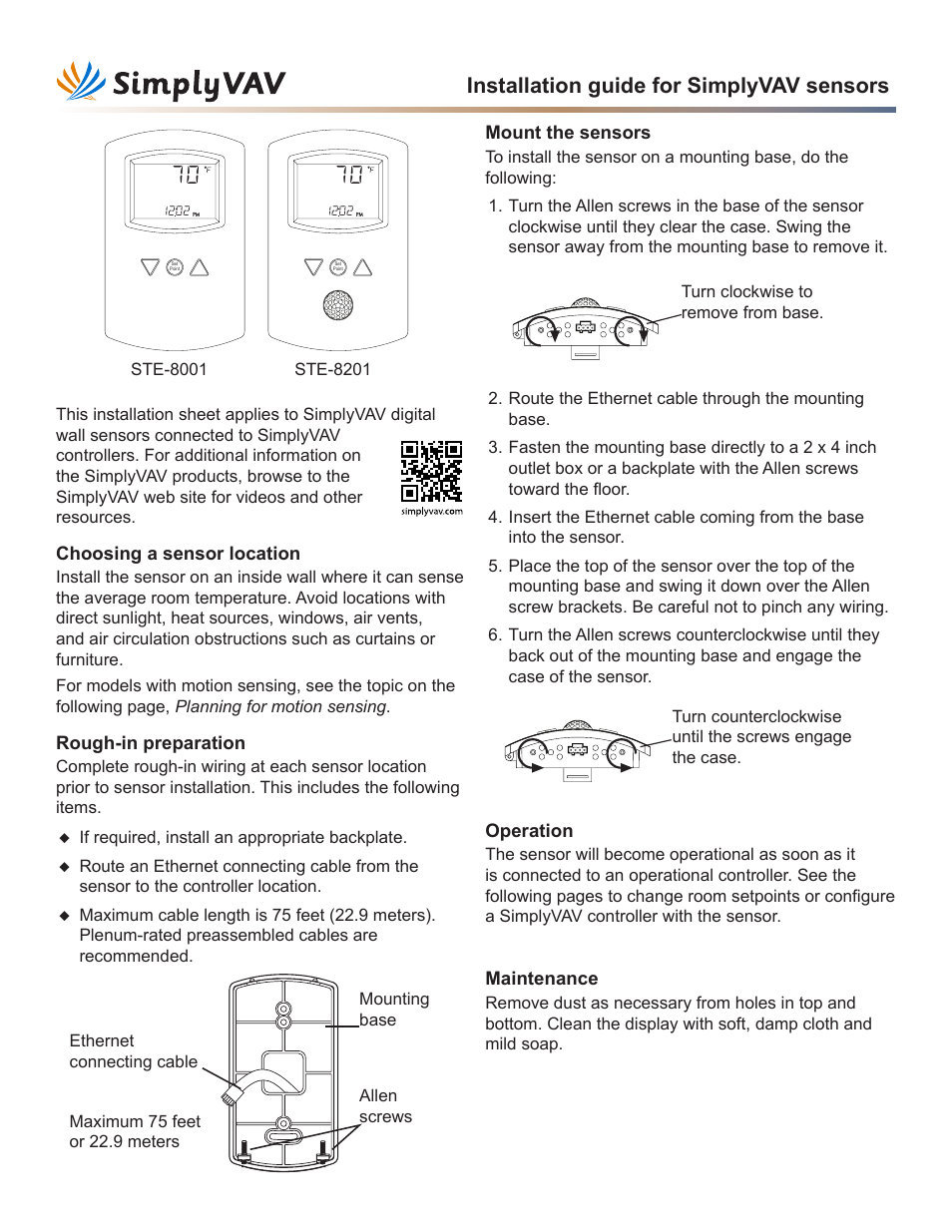 KMC Controls STE-8000 series User Manual | 4 pages